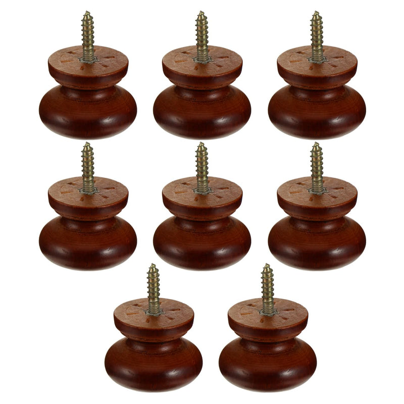 Angoily 8Pcs Solid Wood Round Door Handles 1.53 Inch Cabinet Knobs for Wardrobe Drawers Furniture Pulls Easy Install Durable Wood Drawer Knobs