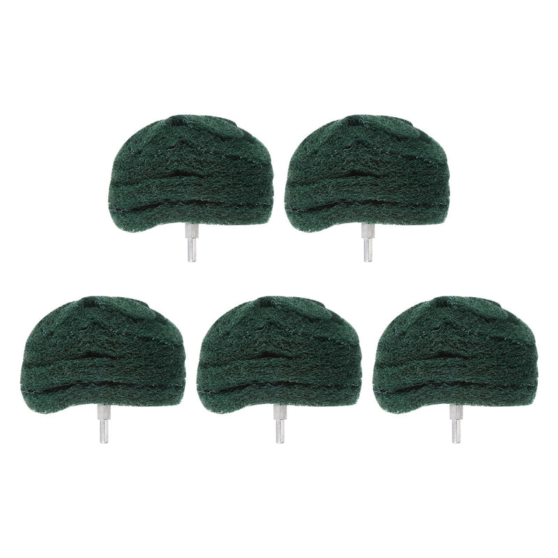HARFINGTON 5pcs Mushroom Buffing Wheel for Drill 4" x 2.5" 180 Grit 1/4" Shank Grinding Cleaning Abrasive Buffing Polishing Wheel for Metal Stainless Steel Aluminum Jewelry Glass, Green 100mm x 65mm 5
