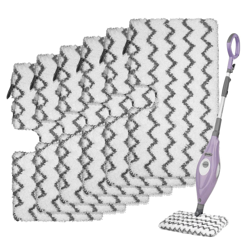 6 Pack S3501 S3601 Steam Mop Replacement Pads for Shark S3501 S3601 S3550 S3801 S3901 S3601D S3801CO S3901D S3455K S2902 SE450 Steam and Scrub Pocket Mop Steamer Pads Washable 6 Pack