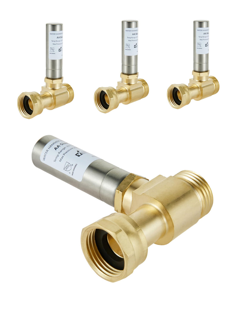 4Pcs EFIELD 3/4"Water Hammer SS Arrestor,Swivel FHT x MHT(HAMMER021-4) P4 Straight
