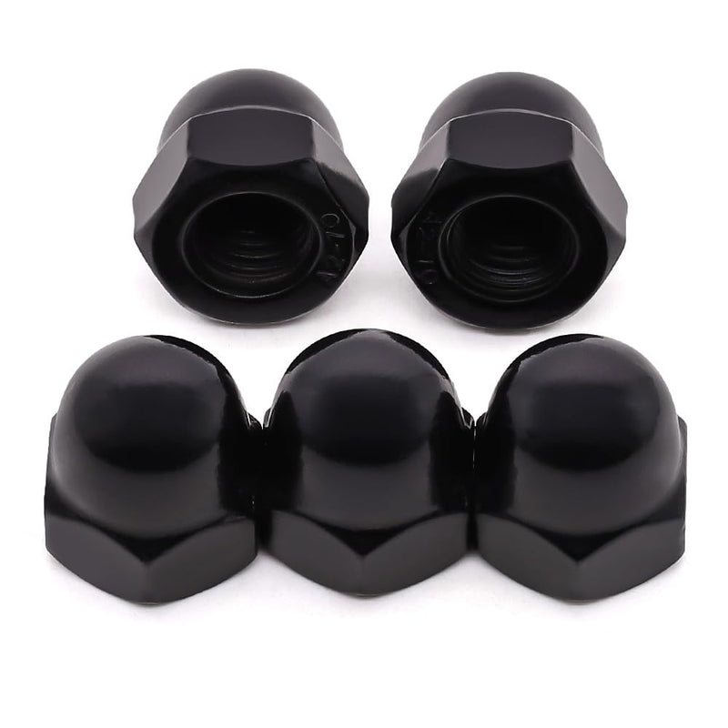 Glvaner 1/2-13 Stainless Steel Acorn Cap Nuts, Hexagon Dome Head Cap Nuts Locknuts, 304 Stainless Steel 18-8, Black Coated, 10 pcs 1/2"-13
