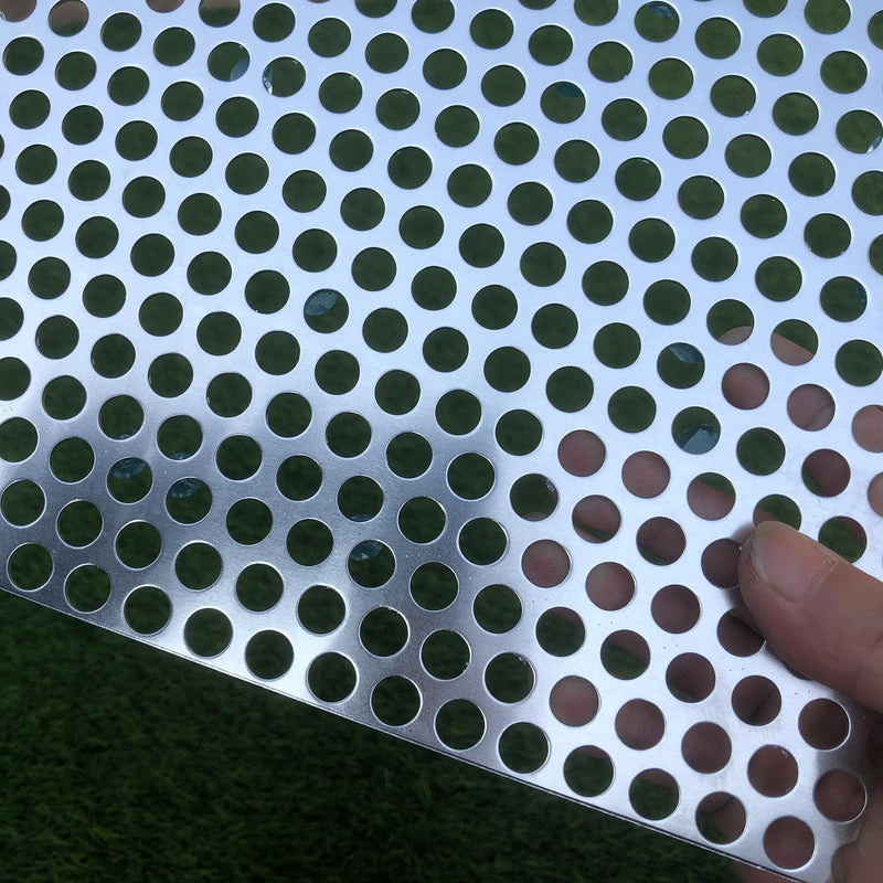 Aluminum Perforated Metal Sheets 16 Gauge 23.6 inch by 11.8 inch Expanded Metal Mesh Aluminum Opening 2/5" 0.4 inch (About 10 mm) Perforated Steel Sheet Mesh Screen Decorative 23.6" X 11.8" 1