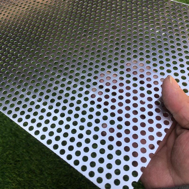 Aluminum Perforated Metal Sheets 16 Gauge 19.6 inch by 9.8 inch Expanded Metal Mesh Aluminum Opening 1/5" 0.2 inch (About 5 mm) Perforated Steel Sheet Mesh Screen Decorative 19.6" X 9.8"