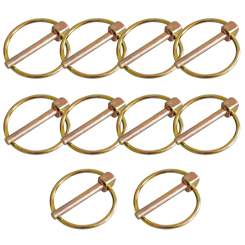 10 Pcs 3/16” Linch Pin, Heavy Duty Lynch Pin Lock Pin Clips for Farm Tractors Trailers Trucks Mower (4.5x36mm) 4.5x36mm