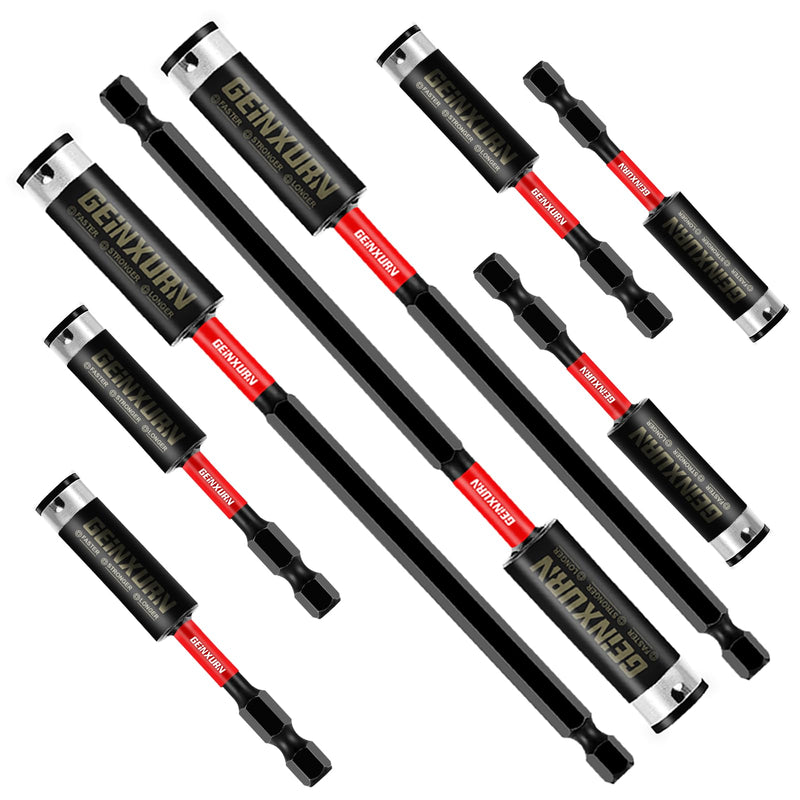 8PACK Impact Magnetic Screwdriver Bit Holders, Extension Socket Drill Bit Holder S2 Alloy Steel Hex Shank Quick-Change Drill Bit Guide（3inches and 6inches） MIXED-Bit Holder-8PCS