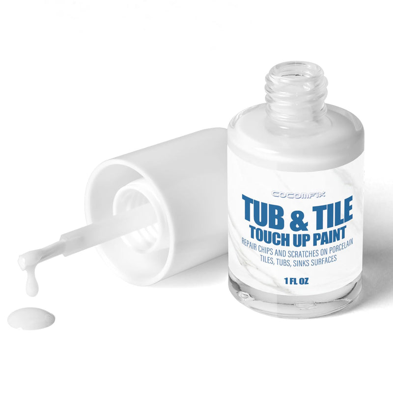 Specialty Tub and Tile Paint, High-Gloss White Tub Paint for Bathtub, Quick-Dry Porcelain Paint for Scratches & Chips on Porcelain, Acrylic, Enamel, Cast Iron, Tubs, Sinks, Tiles and Toilets No. 01 Gloss White