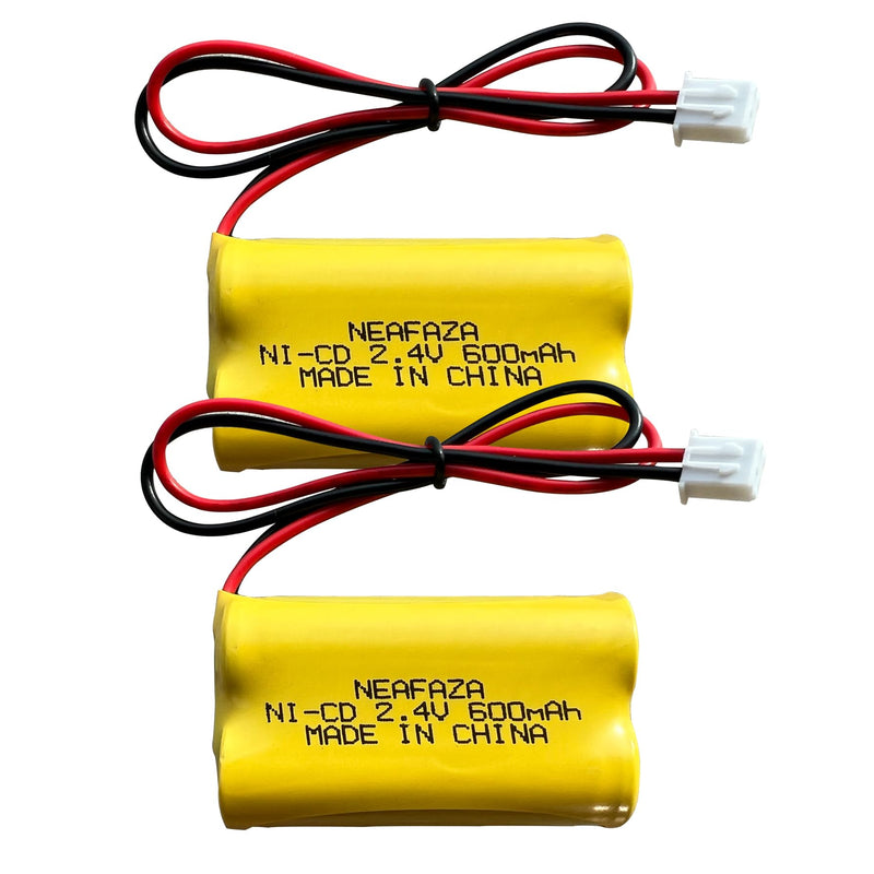 Exit Sign Emergency Light Battery Ni-Cd 2.4V 600mAh Compatible with Exitronix 10010036 Lithonia 10010034 Interstate NIC1394 BEL-179 (2 Pack) 2 Pack
