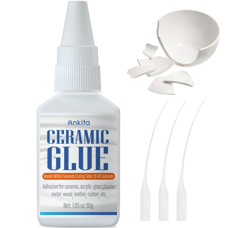 Super Ceramic Glue, 30g Best Glue for Ceramic and Porcelain Repair, Waterproof and Multisurface Glue for All Bondings with High Temperature Resistance