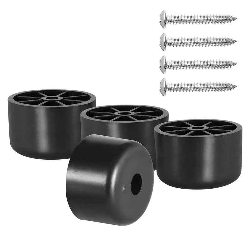 1 inch Black Plastic Furniture Legs, Screw-in Couch Legs Round Tapered Sofa Legs Replacement Legs for Furniture Couch Table Sofa, Pack of 4 1 Inch
