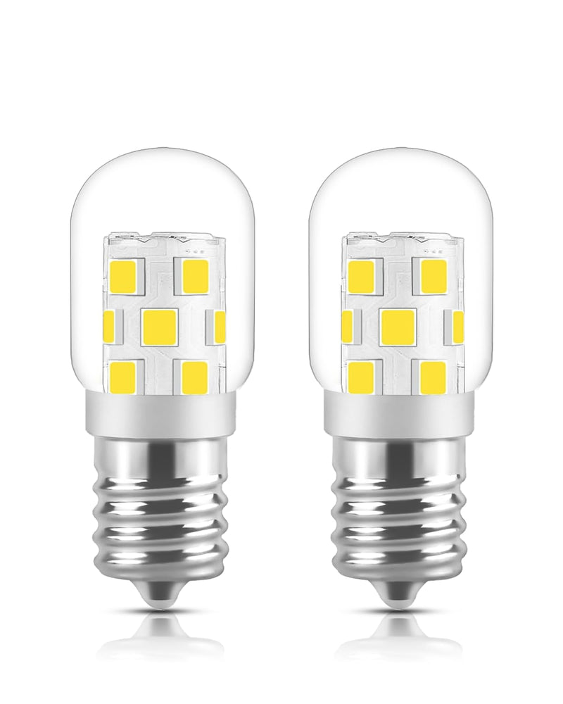 LED Microwave Light Bulb Under Hood 40W Equivalent-125V E17 Base for Whirlpool Microwave Light Bulb - 3W 400LM Dimmable Range Hood T7 Appliance Oven Light Bulbs, 2 Packs (2700K Warm White) 2700k Warm White