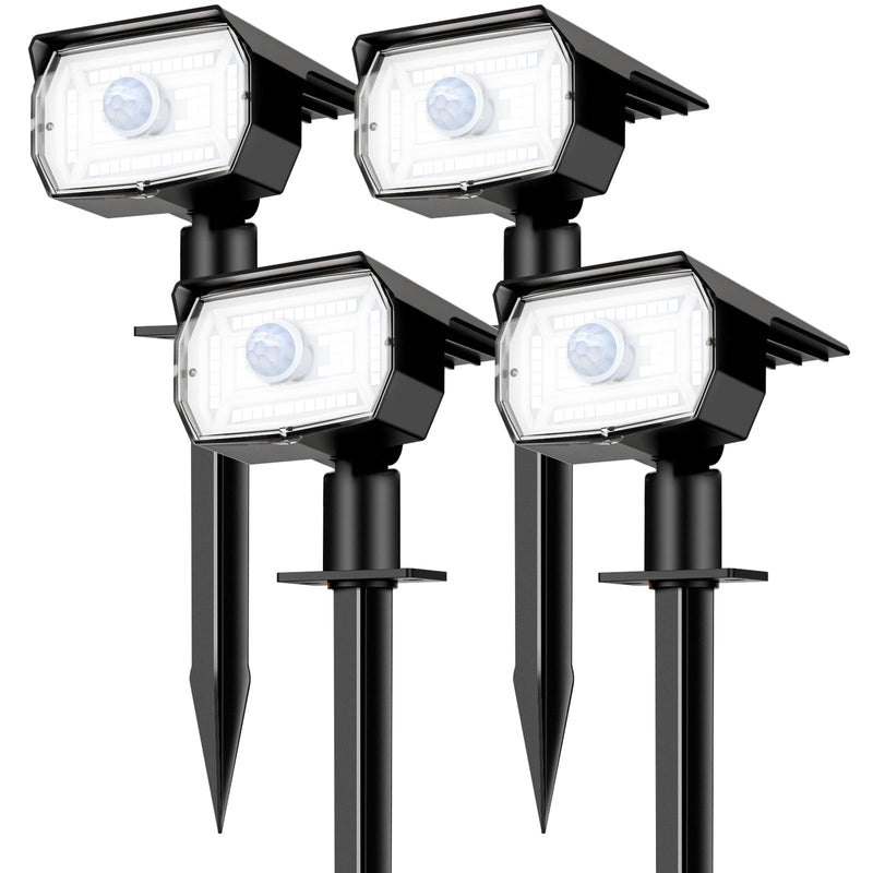 nipify Solar Lights Outdoor Waterproof, Motion Sensor Spot Lights- 4 Pack/56 LED/3 Modes Solar Powered Spotlights 2-in-1 Auto On/Off Landscape Lighting for Outside Yard Wall Garden, Cool White