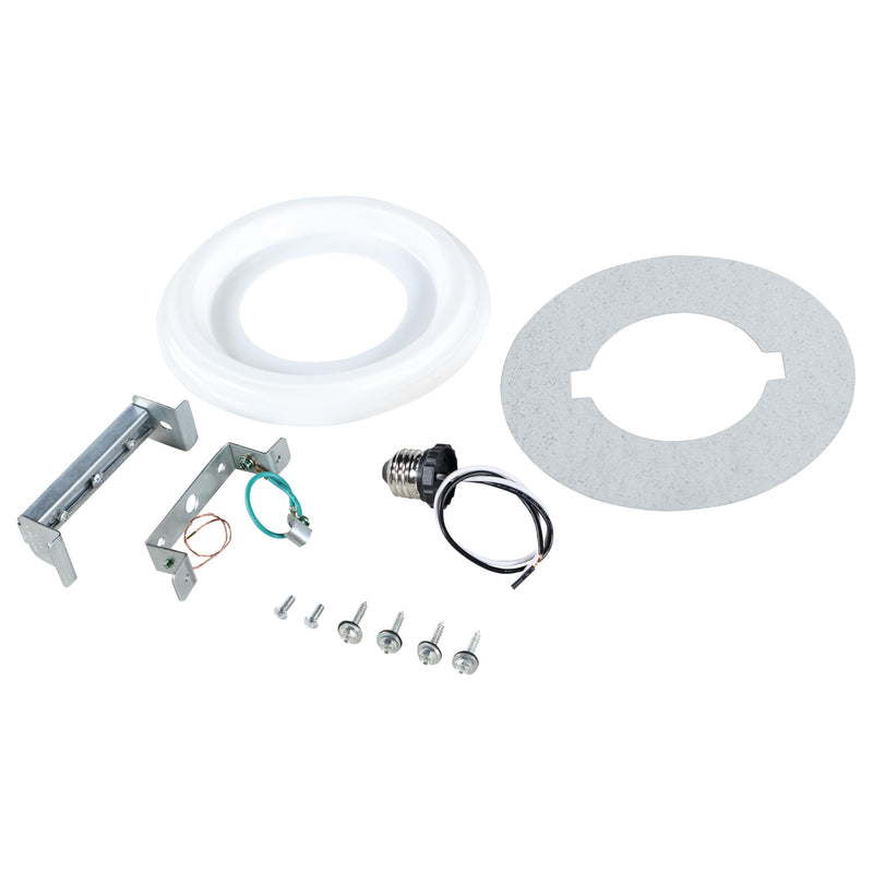 Aspen Creative 21067-11, Recessed Lighting Converter Kit, 8" Diameter, White Plastic Medallion 1 SET