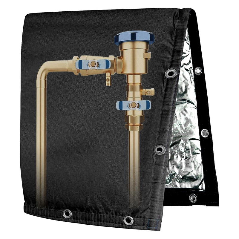 Backflow Preventer Insulated Cover (5˚F) 6-Layer Fabric Pipe Insulation Cover ,for Water Well Pump Covers and Sprinkler Valve Covers Winter Freeze Protection UV Coated (16" W X 20" H) 16"W X 20"H
