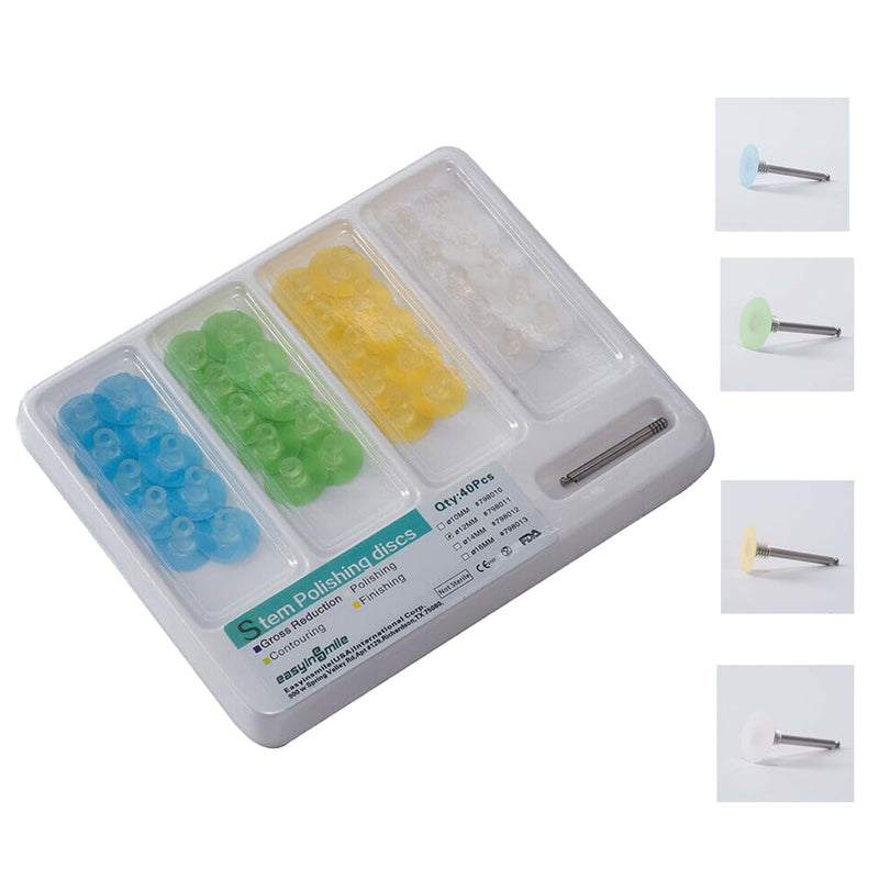 Dental Composite Finishing Polishing Disc, Stem Universal Kit (40pcs) (8MM) 8MM