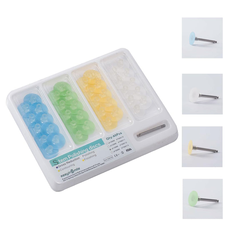 Dental Composite Finishing Polishing Disc, Stem Universal Kit (40pcs) (14MM) 14MM