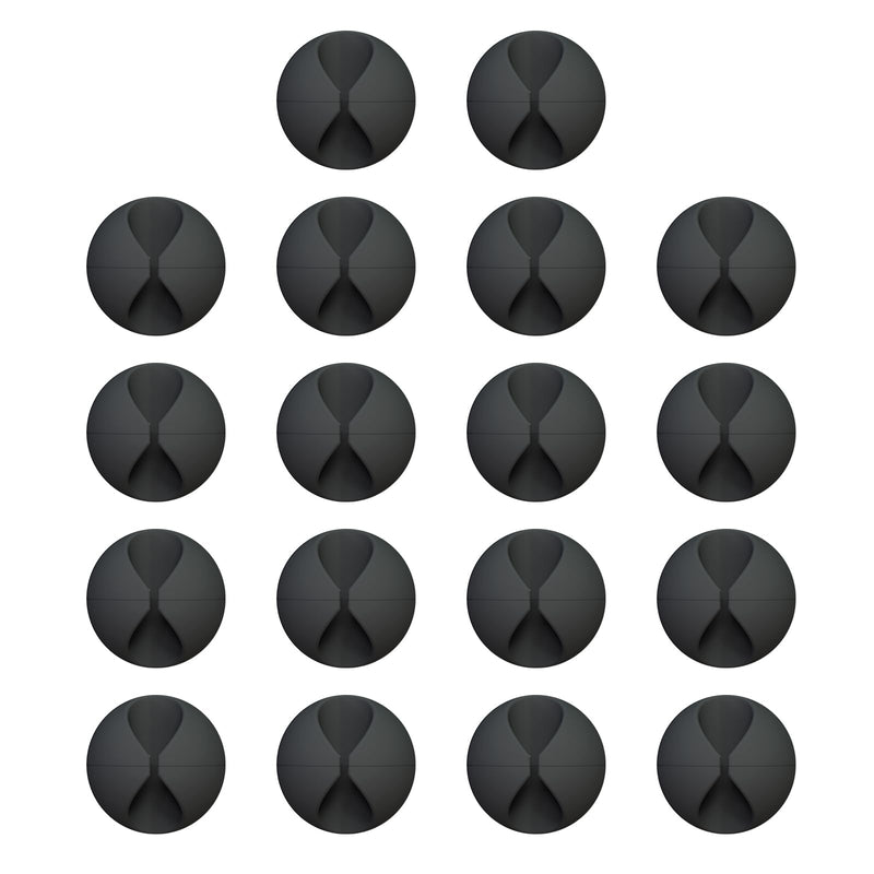 18 Pack Mini Cable Clips, Znben Cord Organizer Holder Adhesive Cord Management Charger Wire Holder Clips for Desk, Home, Office, Car, Cubicle, Nightstand Black