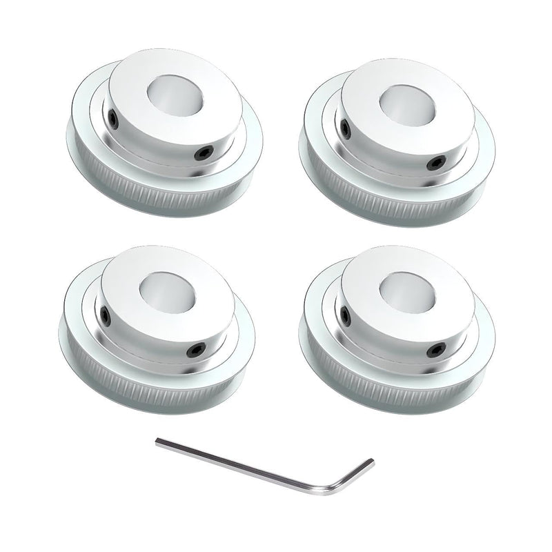 GT2 Pulley 60 Teeth 8mm bore Timing Belt Pulley Aluminum 60T 8mm bore Pulley Wheel for 6mm Width GT2 Timing Belt for 3D Printer,CNC (4pcs) bore 8mm