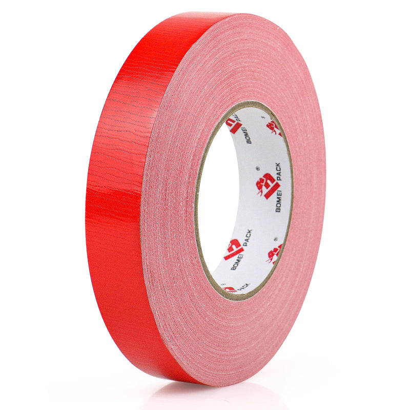BOMEI PACK Colored Duct Tape,Small Roll,1 inch x 60 Yards,Heavy Duty Waterproof Duct Tape,No Residue,Tear by Hand,9 Mil Industrial Grade StrongTape for Repair,Crafts & Home Improvement (Red) Red