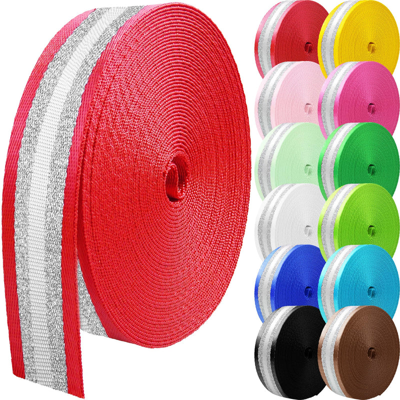 10 Yards Nylon Webbing 1.5 Inch 2 Inch Nylon Strap Webbing Straps Backpack Straps Nylon Belt for Indoor or Outdoor Gear, DIY Crafting, Handles, Luggage, Slings Red-10 Yards