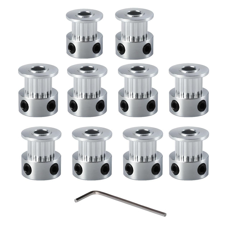 GT2 Pulley 20 Teeth 5mm bore Width 6mm Aluminum 20T Pulley Wheel for 6mm Width GT2 Timing Belt for 3D Printer,CNC (10pcs) Timing Pulley 20-5-Timing-for 6mm