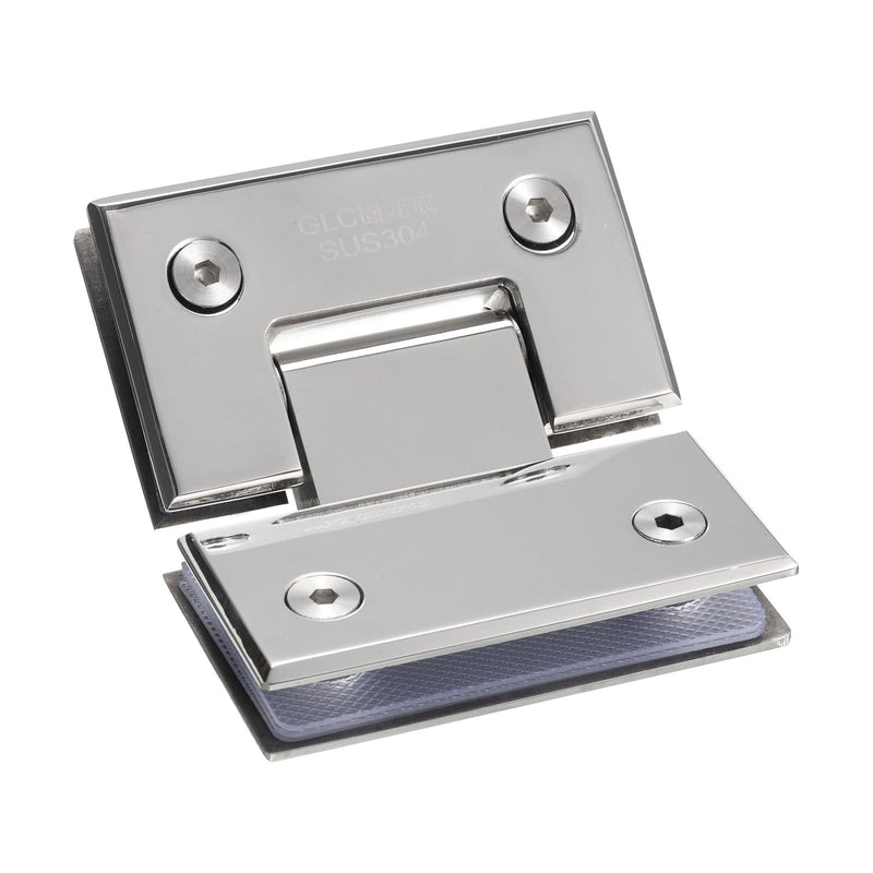 uxcell 135 Degree Glass Door Hinge for 8-12mm(0.31"-0.47") 304 Stainless Steel Door Hinge Glass Clamp, Bright Silver