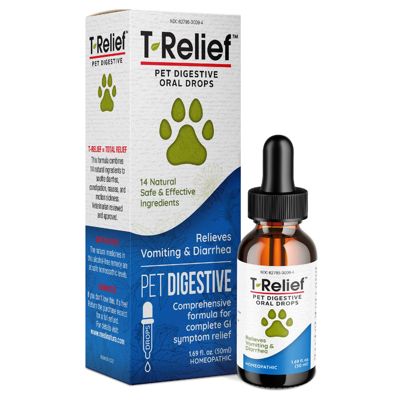 T-Relief Pet Digestive Complete GI Relief Drops for Dog & Cat Soothing Aloe + 13 Natural Homeopathic Actives Help Calm Nausea & Diarrhea from Mild Illness Food Stress or Motion Sickness - 1.69 oz - PawsPlanet Australia