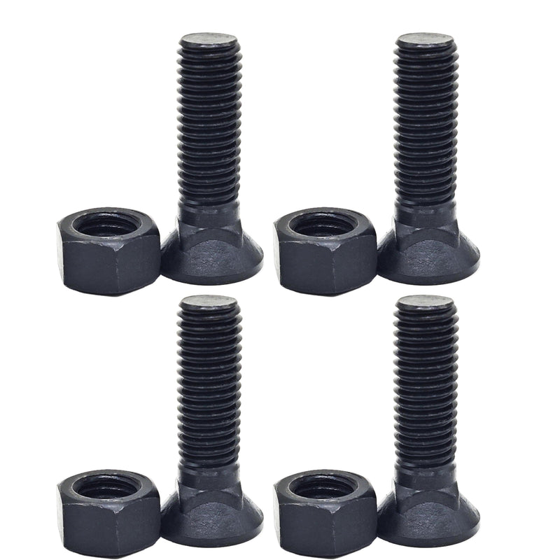 HKAOSDUUH (4 pcs) Blades Cutting Edge Plow Bolts & Nuts 5/8""-11 x 2-1/4"" for Snow Plow Construction Machinery, silver