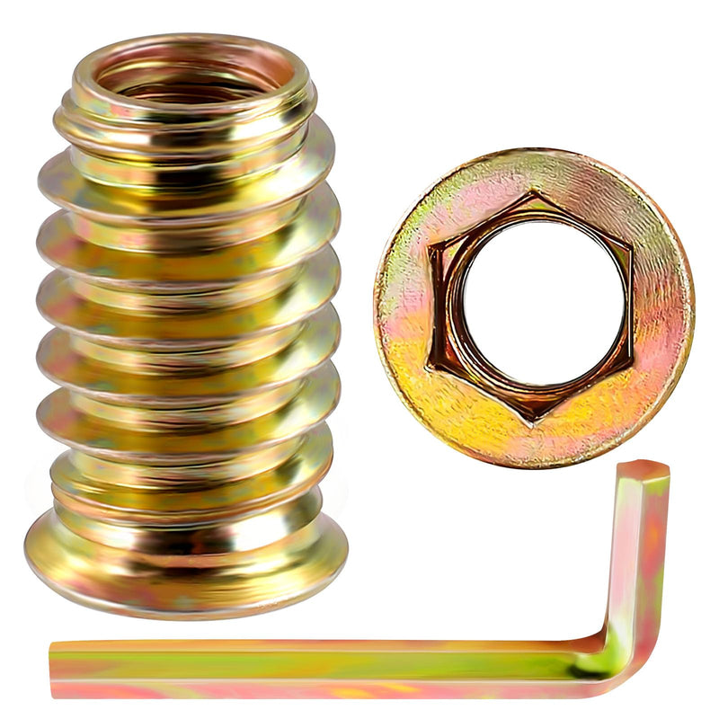 M8 x 25mm Threaded Inserts for Wood, Nut Inserts, Hex Drive, 25 PCS M8 x 25mm