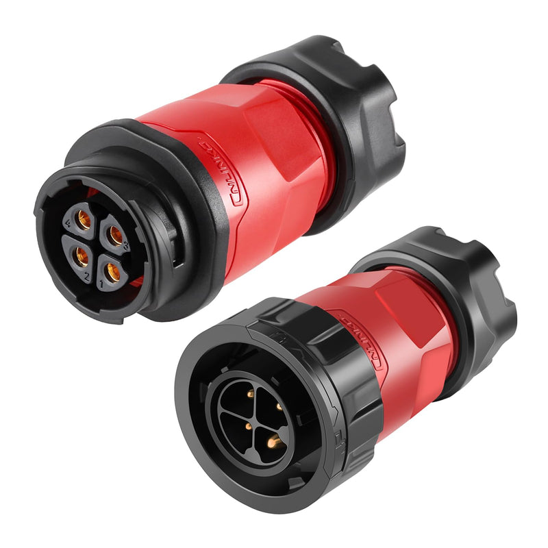 CNLINKO YM-20 4 PIN Industrial Waterproof Connector,IP68 Circular Connector,PBT Plastic Shell Quick Plug Aviation Connector M20 Male Plug and Female Plug 4-Pin