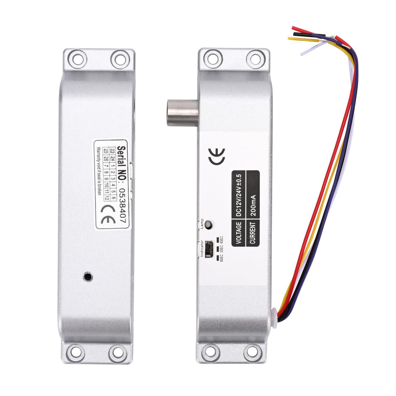 Electric Drop Bolt Lock NO Mode Fail Security DC 12V Electronic Bolt Door Lock for Access Control System with Time Delay Fail-Security Mode
