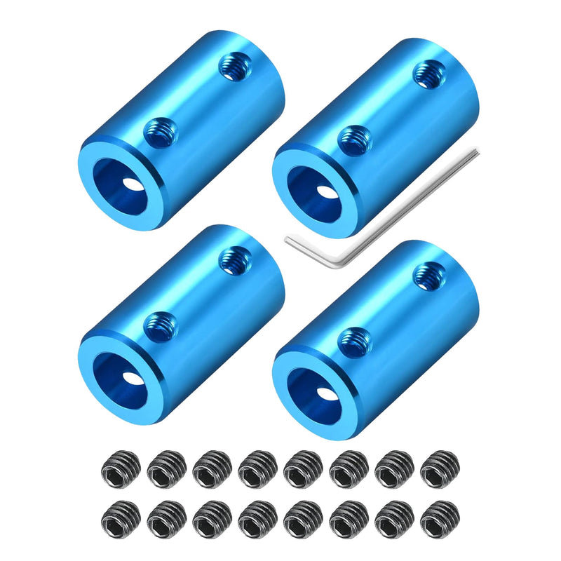 Shaft Coupler Connector L25 x D14 6mm to 8mm Bore Rigid Coupling Motor Shaft Joint Connector with Screw for 3D Printers 4PCS 4