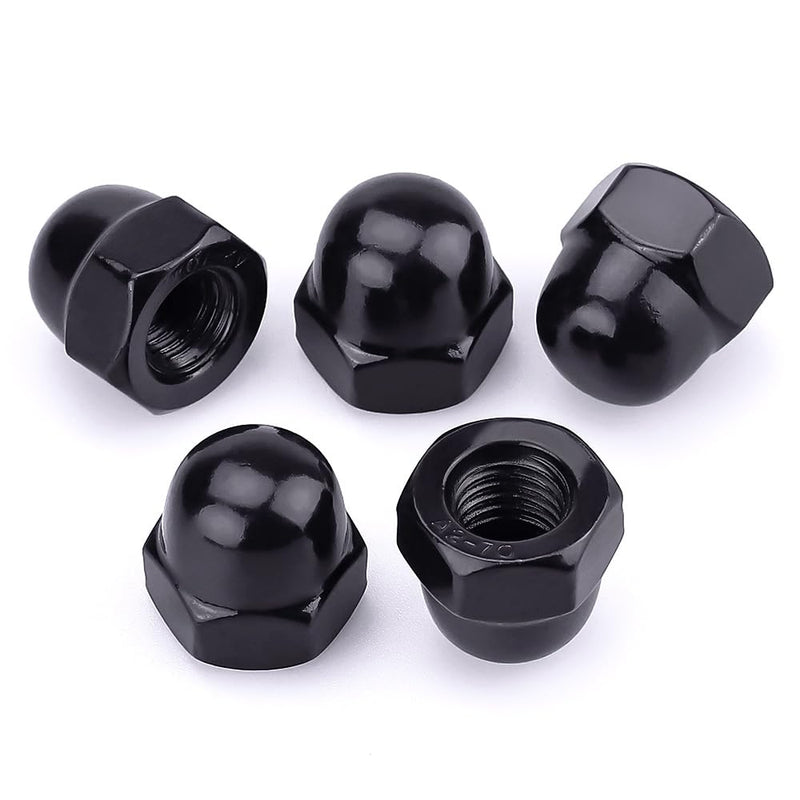 5/16"-18 Hex Head Acorn Cap Nuts, 304 Stainless Steel 18-8 Hexagon Head Acorn Dome Cap Nuts, Black Oxide Finish, Hex Drive, 20 PCS 5/16"-18