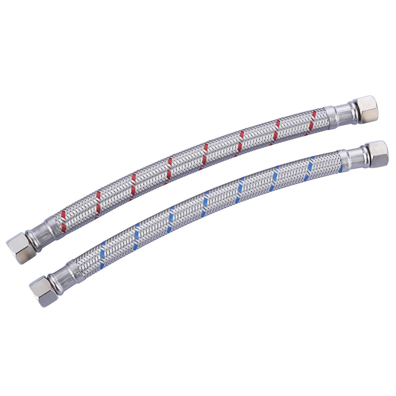 Faucet Supply Lines,9 Inch Faucet Hose Connector 3/8" to 3/8" Female Compression Thread Stainless Steel Braided Bathroom Kitchen Faucet Connector Water Supply Line,2Pcs 9 Inch