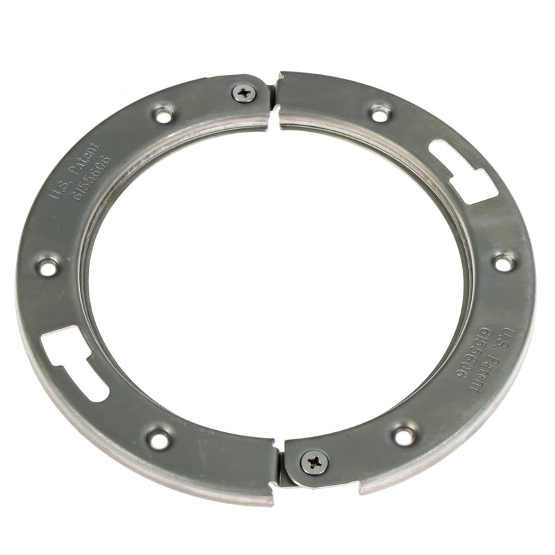The Clam 2-Piece Toilet Flange Repair Kit, Fits 4" Drain Pipe, Easy Install, Corrosion Resistant Stainless Steel Finish, Fitted for 1/4 Inch and 5/16 Inch Closet Bolts Repair Ring Only