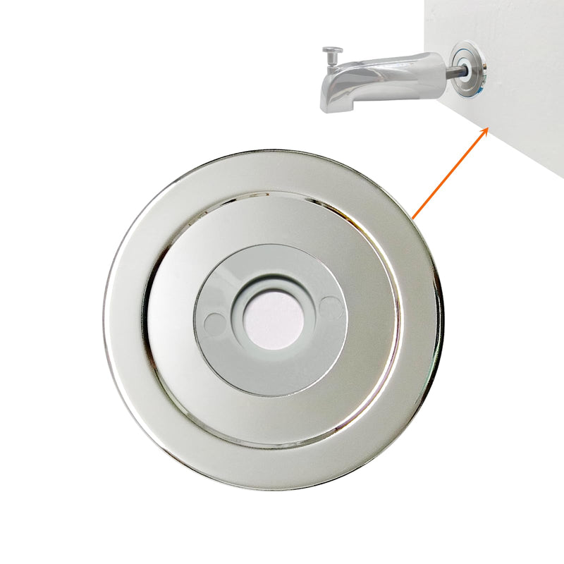 1/4" Thick SUS304 Tub Spout Cover Ring, Bathtub Faucet Surround Sealing Spacer Plate, Bath Shower Remodel Trim Faceplate Gasket (Chrome)