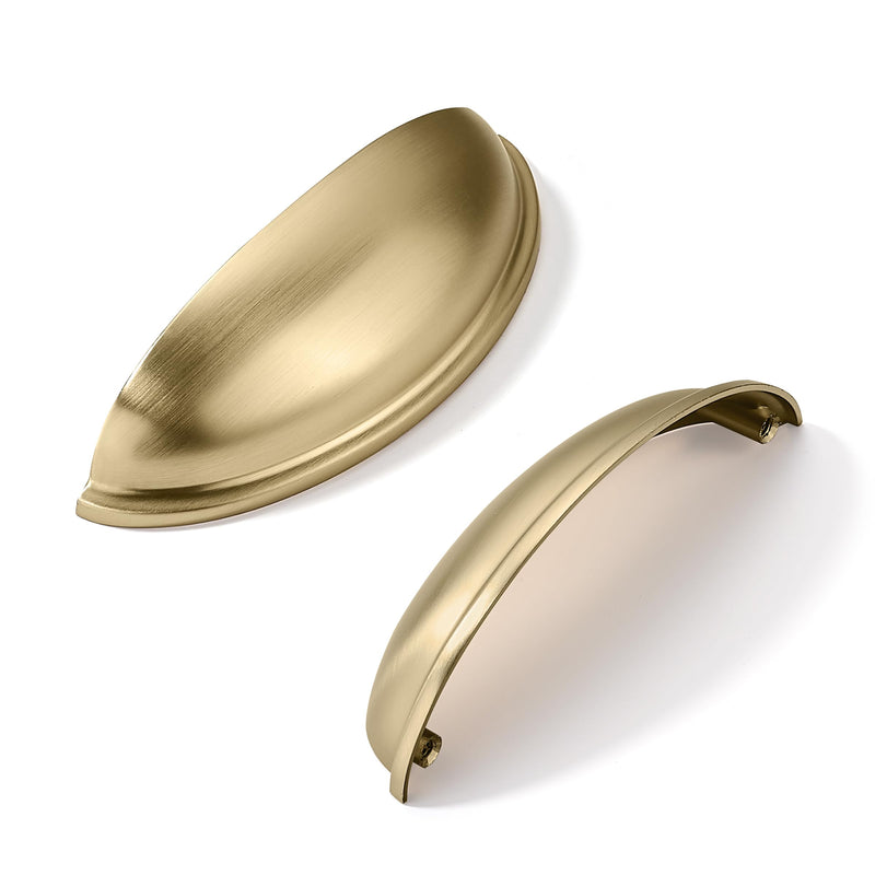 khtumeware 10 Pack 3" Drawer Pulls Champagne Bronze Cabinet Cup Pulls Kitchen Hardware Cabinet Handles Drawer Handles Knobs 3 inch Hole Center 3"(76mm) Hole Center 10-pack