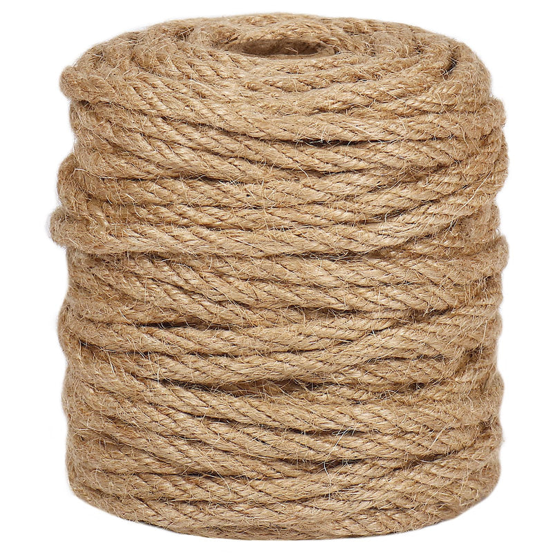 Vivifying 5mm Jute Rope, 98 Feet Strong Natural Jute Twine for Crafts, Cat Scratching Post, Garden Plants, Bundling and Hanging (Brown) 5mm/98feet