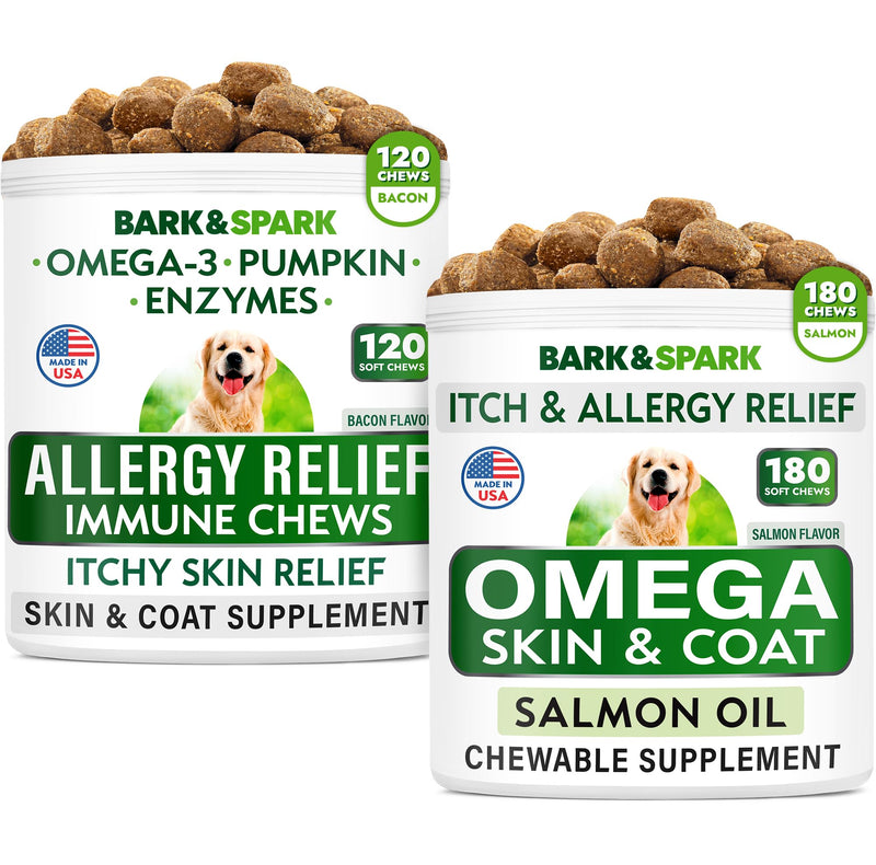 Allergy Relief + Omega 3 for Dogs - Oil Treats for Dog Shedding, Skin Allergy, Itch Relief, Dry Skin & Hot Spots Treatment, Joint Health - Skin and Coat Supplement - EPA & DHA Fatty Acids - PawsPlanet Australia