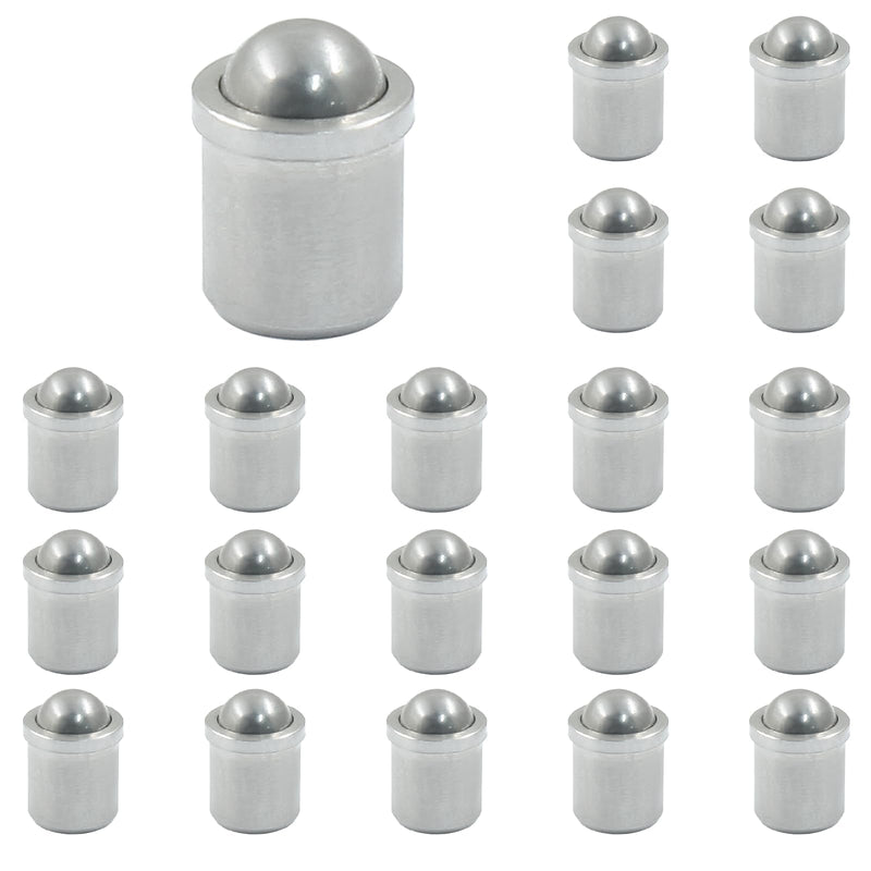 20 pcs Ball Plungers 0.24" Diameter Ball Bearing 304 Stainless Steel Push Fit Ball Spring Smooth Plunger for Door, Cabinet, Closet Drawer（φ 6x7） 0.24"x0.28"(D*H) 20