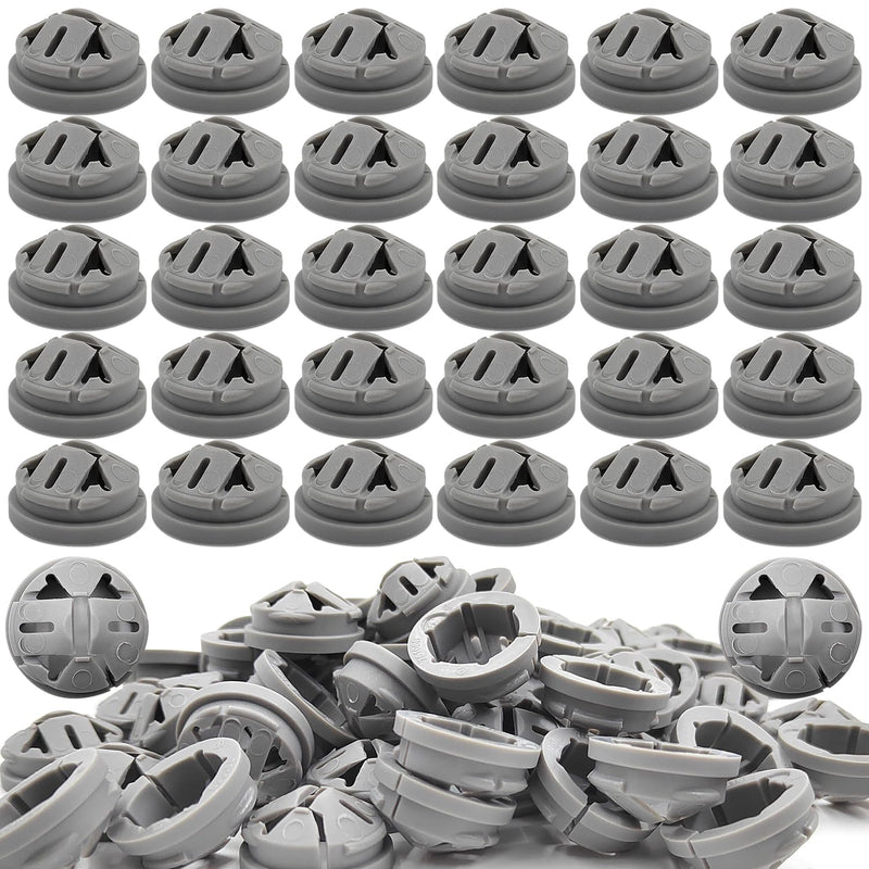 120 Pcs 3/8-1/2 Inch Electrical Box Cable Connectors, Non-Metallic Button Push in Wire Connectors, Electrical Conduit Fittings Junction Box Connector Gray, Fits for 1/2 Inch Knockouts 120
