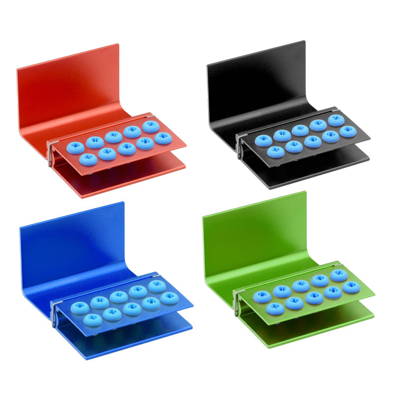 EustomA 10 Holes Burs Holder 4pcs/Set Blocks Autoclavable Bur Case (Mixed Color) Mixed color
