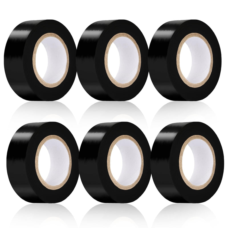 Electrical Tape Black,0.7in X 26.5ft,7mil Thick,6 Pack,Industrial Grade Electrical Tape,Multipurpose Electric Tape for Wrapping Wiring Harness,Electric Insulating 0.7in X 26.5ft 6