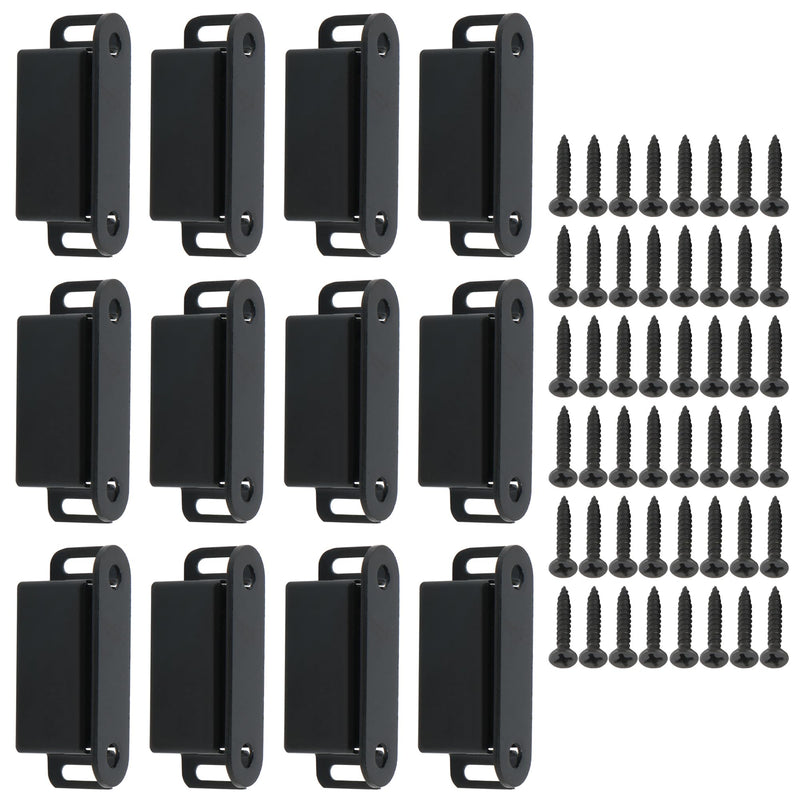 Alise Magnetic Cabinet Door Catch 12Pcs,Cabinet Door Magnets Catches Black Magnetic Door Closers for Cabinets,Stainless Steel Magnetic Cabinet Latch Door Latches for Closet Cupboard Drawer Kitchen 1-Small Size( 12 PCS )