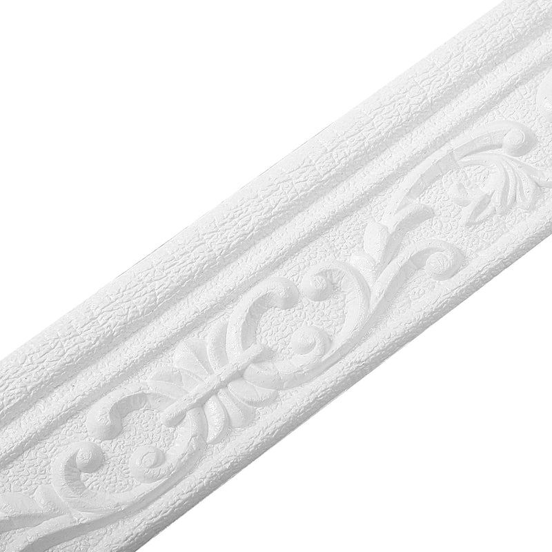 TaoBary 8 Roll 90 x 3 Inch Self Adhesive Flexible Foam Molding Trim Wallpaper Border 3D Sticky Decorative Wall Lines Peel and Stick Trim Wall Trim Baseboard Trim for Hotel Home DIY Decoration