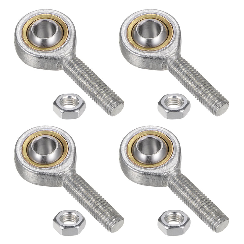 uxcell 4pcs SA8T/K 8mm Rod End Bearing M8x1.25 Male Left Hand Thread, Cast Iron Rod End Joints with Jam Nut