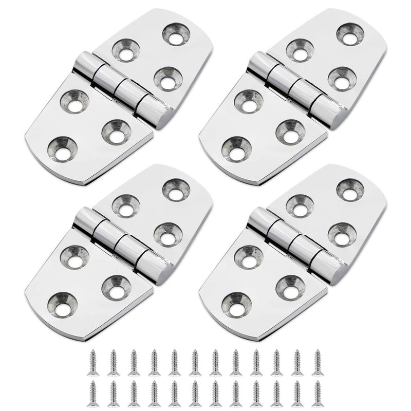 316 Stainless Steel Boat Hatch Hinges,3 inch x 1-1/2 inch (76 x 38mm) Polished Marine Hinge,Marine Heavy Duty Stainless Steel Hinges with Screws,for Boats,Yachts,Doors,Deck,Windows,Cabinets (4 Pack) 3 inch x 1-1/2 inch-4Pack