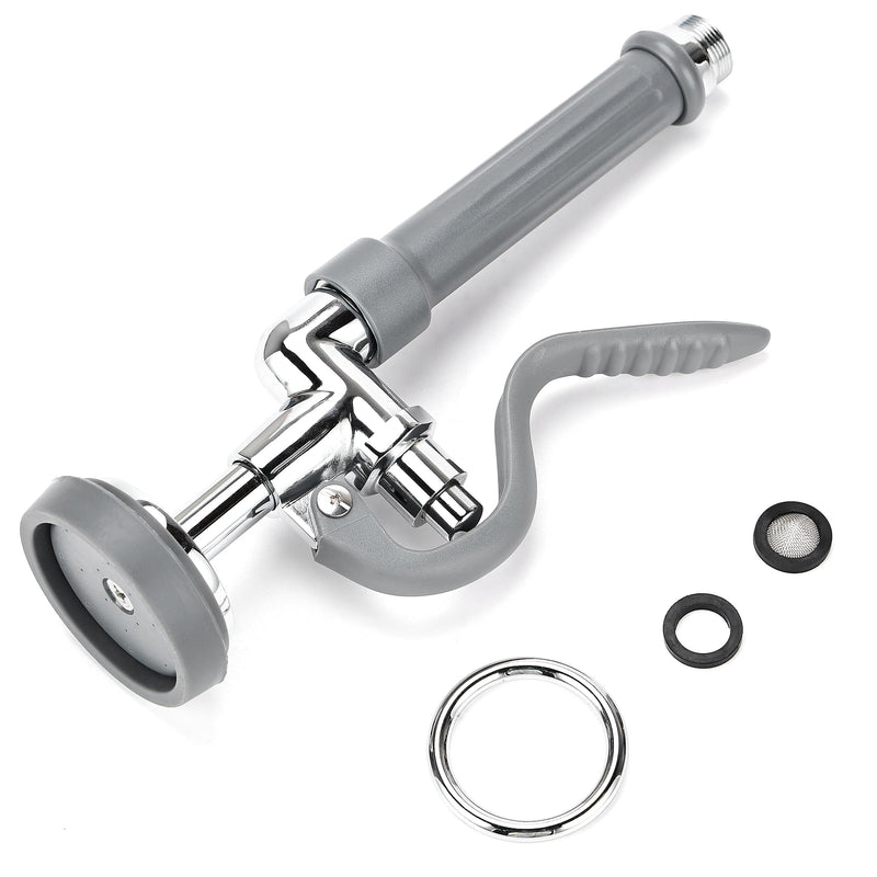 Pre Rinse Sprayer Pull Down Spray Valve with Handle Grip Assembly Replacement Kit for Commercial Restaurant Industrial Sink Faucets 1.42 GPM High-Pressure Head Dish Sprayer Nozzle Chrome