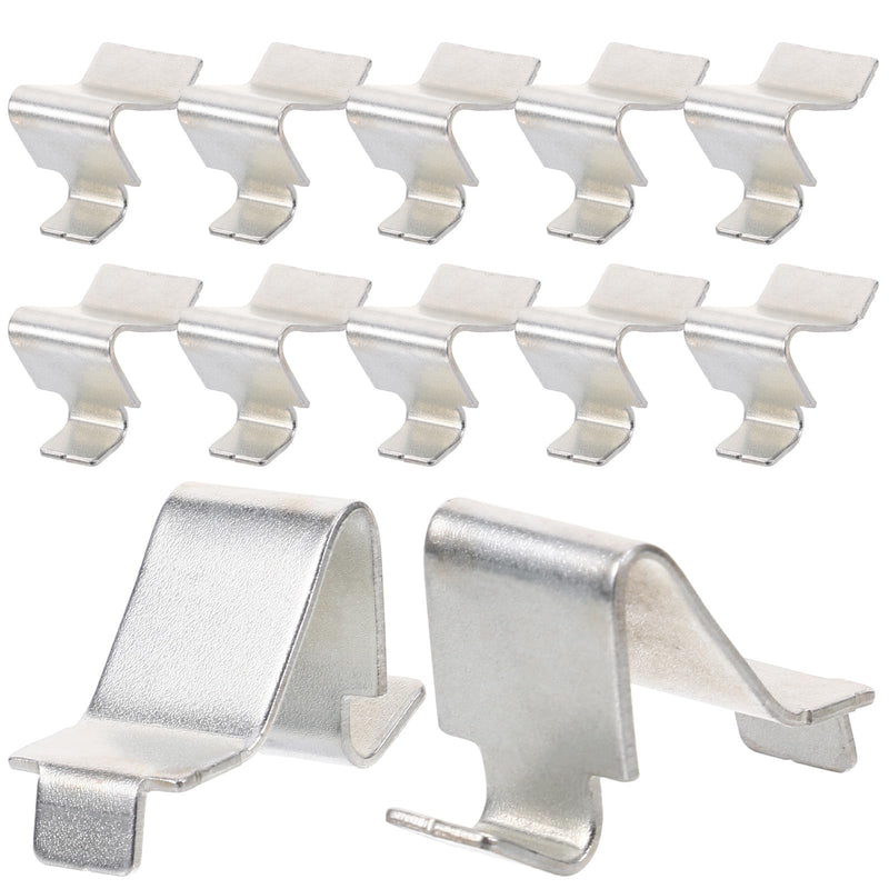 jojofuny 12pcs Heavy Duty Metal Cabinet Shelf Clips - Adjustable Shelf Support Clips for Wood and Metal Shelving, Strong Locker Shelf Bracket for Kitchen Home Organization 3.00X2.00X1.40CM Silver