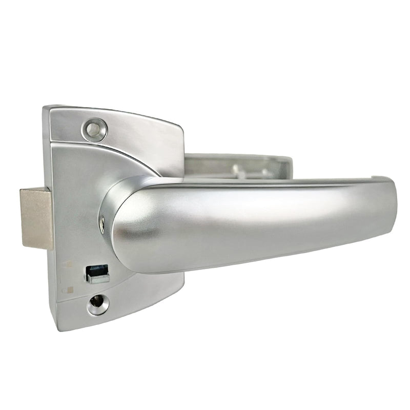 Metal L-Type RV Toilet Door Lock, Keyless, Level Handle, Silver