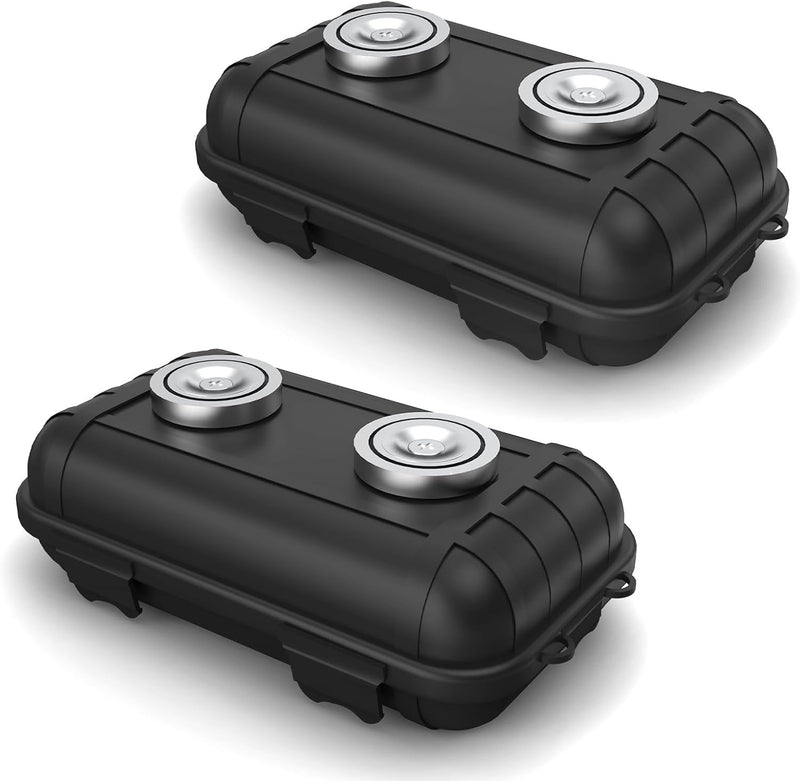Magnetic Key Box, Hide a Key Magnetic Car Waterproof Key Case for Outside Travel, Hide a Key Box for Cars, SUV, Truck - Black, 2Pack 2 Pack